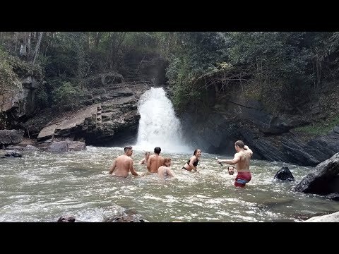 swimming at the waterfall elepha